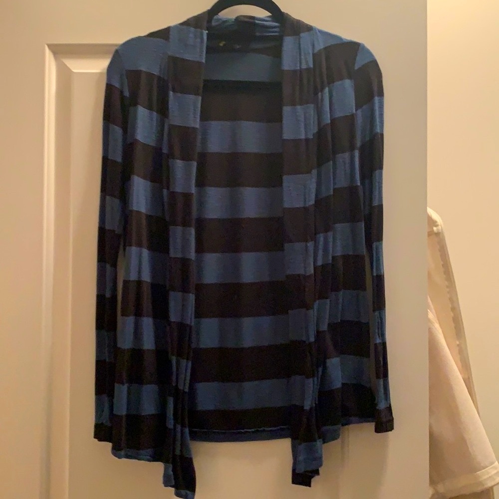 FOREVER 21 Cardigan - Navy Blue Stripes